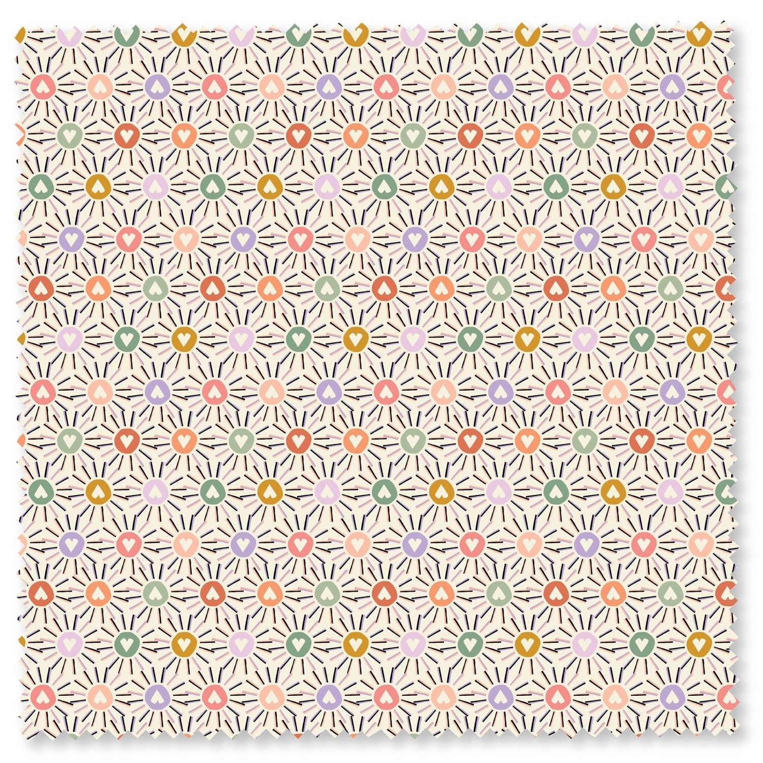 Felicity Organic Quilting Cotton Fabric – Love in Bloom Sunshine and Love (610235) - Boho Fabrics - Quilting Cotton, Woven