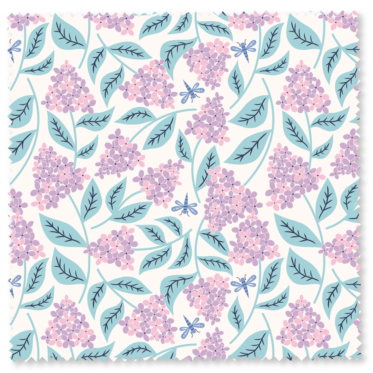 Felicity Organic Quilting Cotton Fabric – Spring Harmony Hydrangea Garden (610283) - Boho Fabrics - Quilting Cotton, Woven