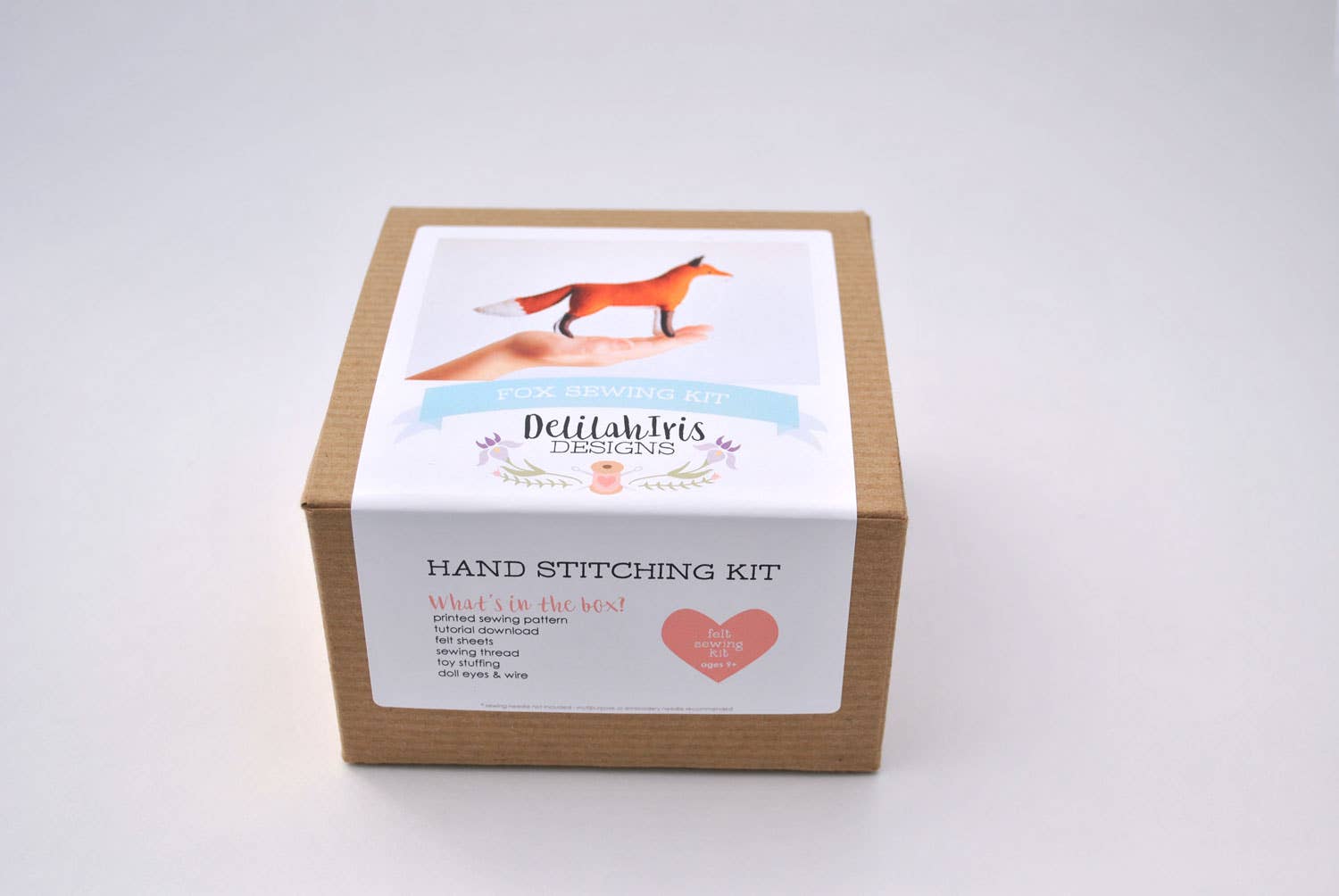 Felt Fox Stuffed Animal DIY Craft Sewing Kit - Unique Gift! - Boho Fabrics - 