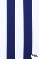 *Flawed Royal Blue & White, 3" Wide Striped Canvas Woven Fabric - Boho Fabrics - Canvas Fabric