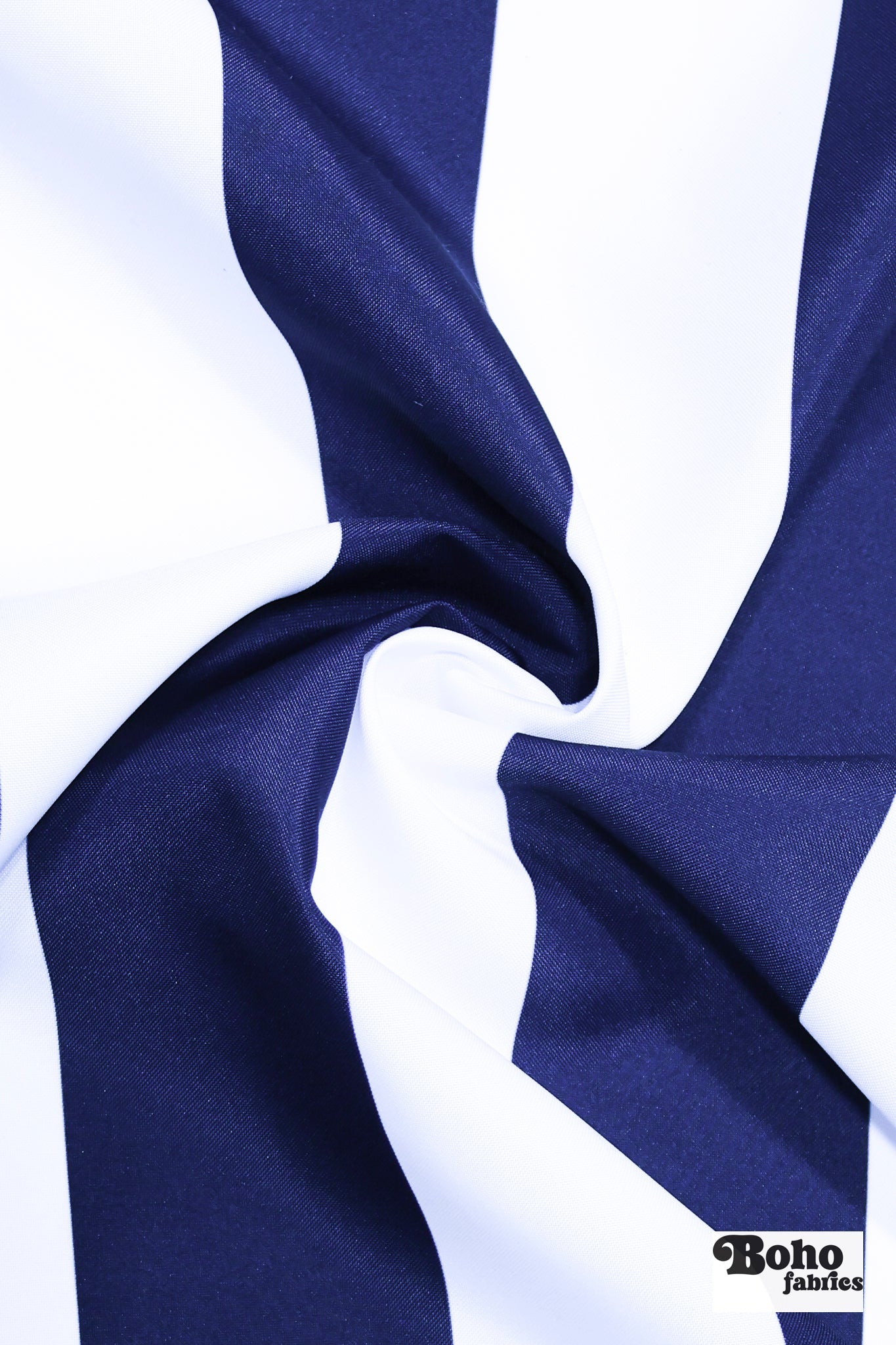 *Flawed Royal Blue & White, 3" Wide Striped Canvas Woven Fabric - Boho Fabrics - Canvas Fabric