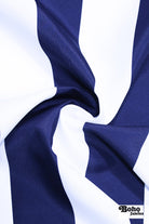*Flawed Royal Blue & White, 3" Wide Striped Canvas Woven Fabric - Boho Fabrics - Canvas Fabric