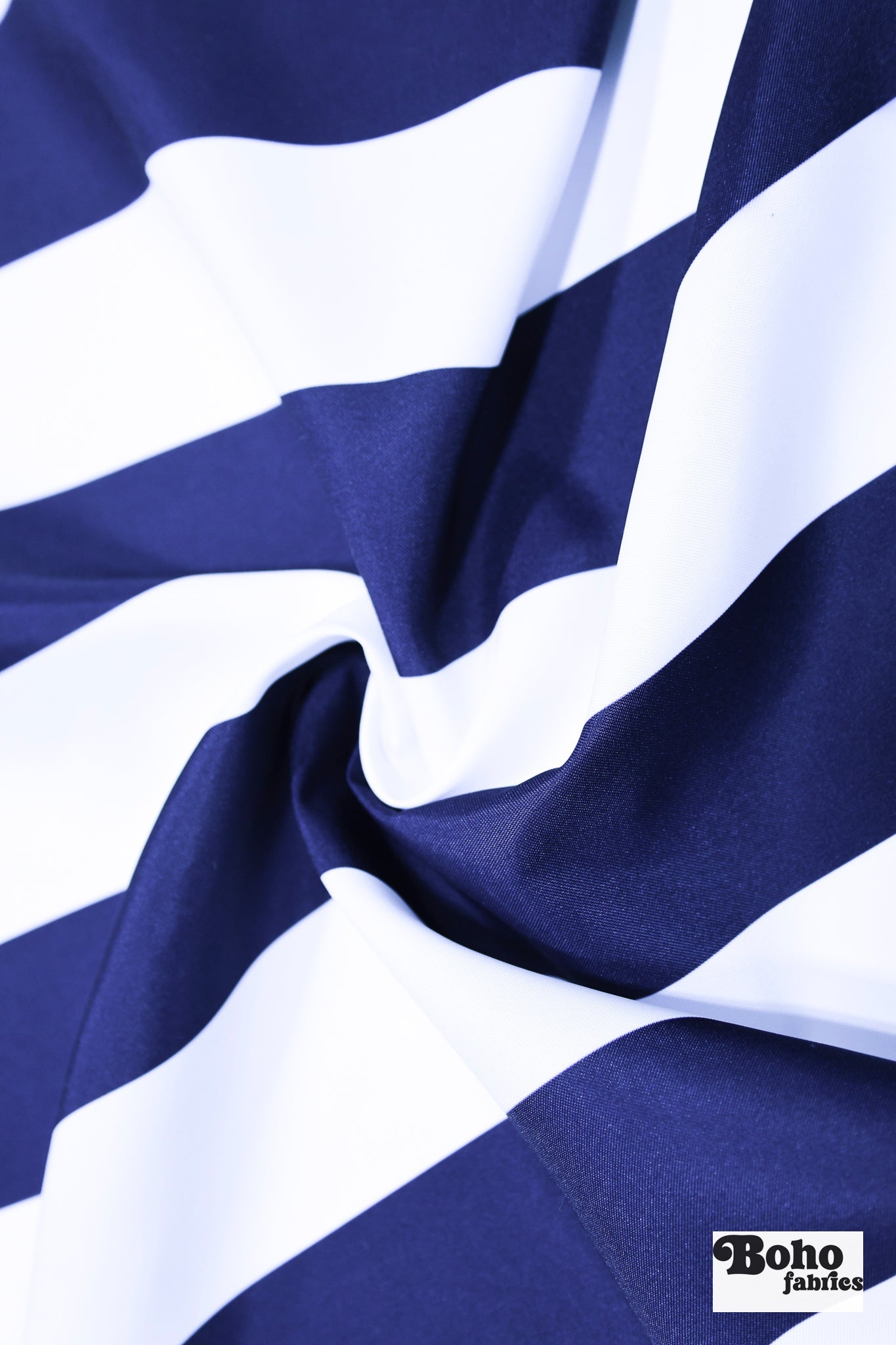 *Flawed Royal Blue & White, 3" Wide Striped Canvas Woven Fabric - Boho Fabrics - Canvas Fabric