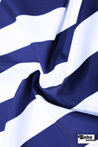 *Flawed Royal Blue & White, 3" Wide Striped Canvas Woven Fabric - Boho Fabrics - Canvas Fabric