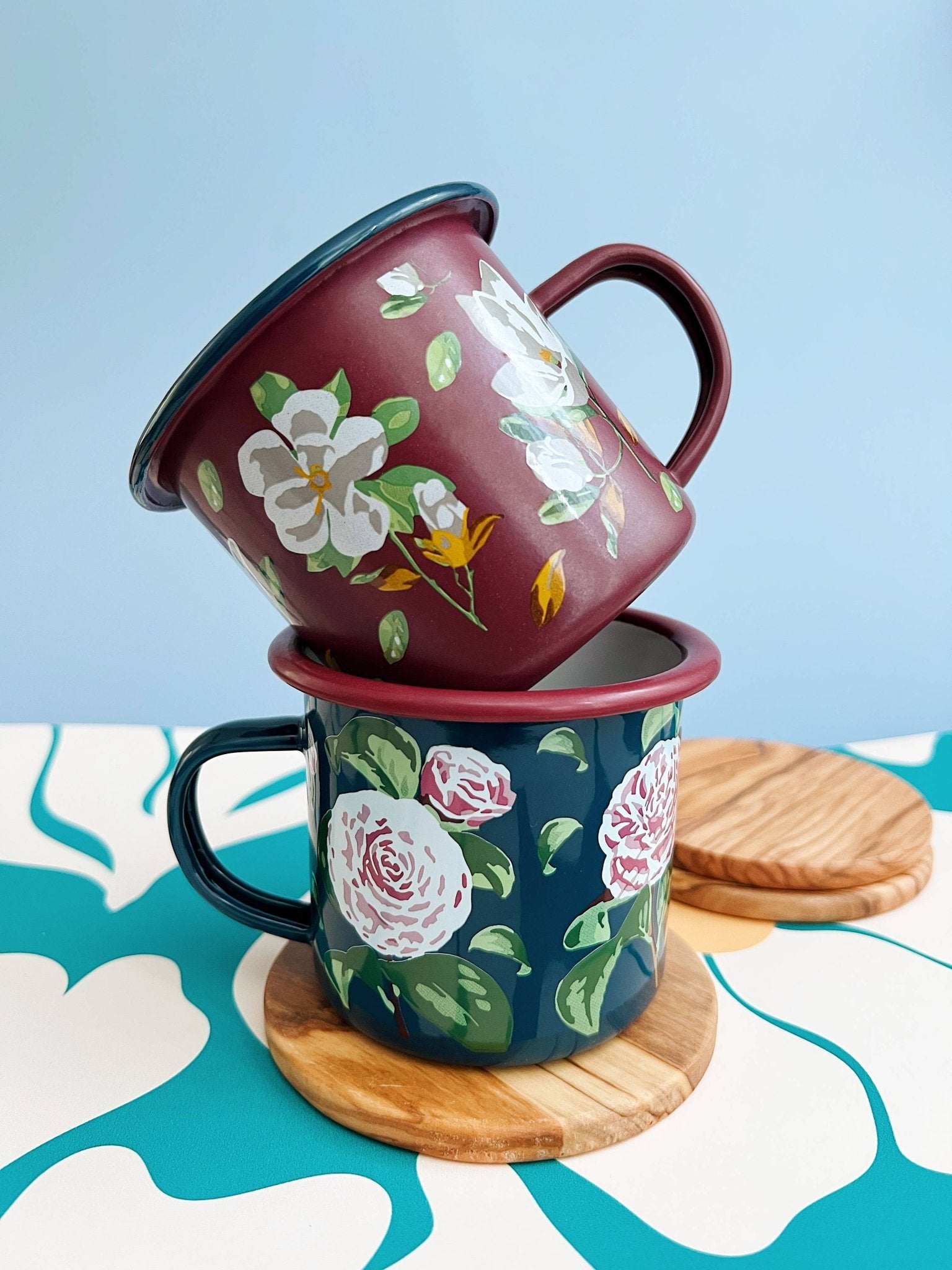 Floral Enamel Mug - Boho Fabrics - Home Decor
