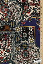 Floral Mandala Woven Fabric - Boho Fabrics - Crepe, Woven