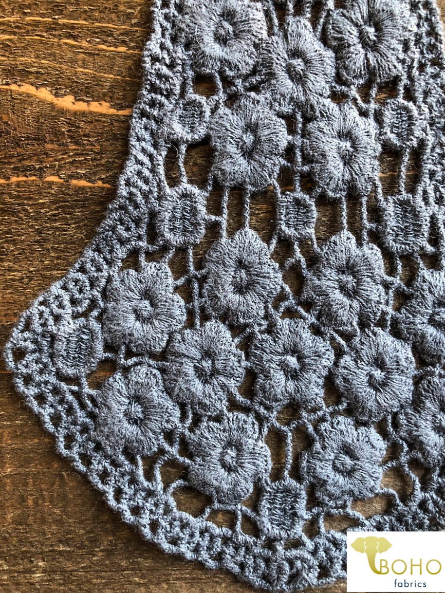 Floral Vines Applique in Gray. Style #FA-02 - Boho Fabrics