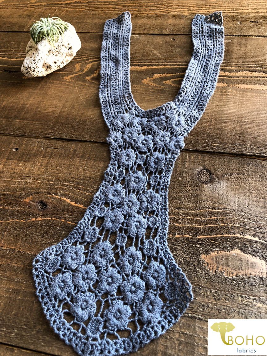 Floral Vines Applique in Gray. Style #FA-02 - Boho Fabrics