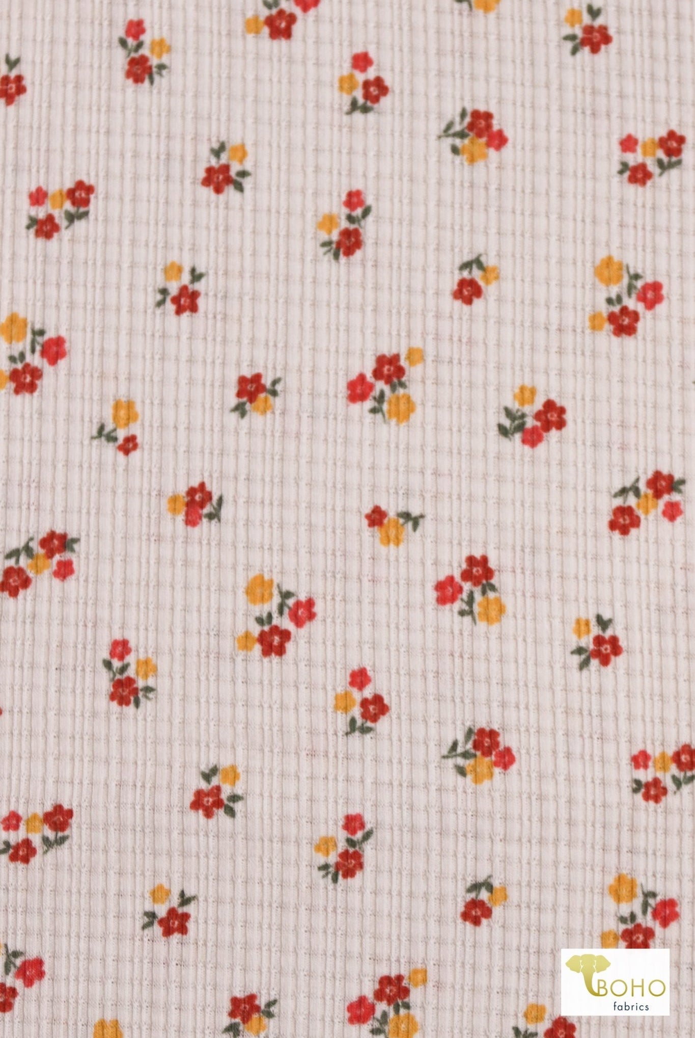 Floral Vintage, Pointelle Rib Knit - Boho Fabrics
