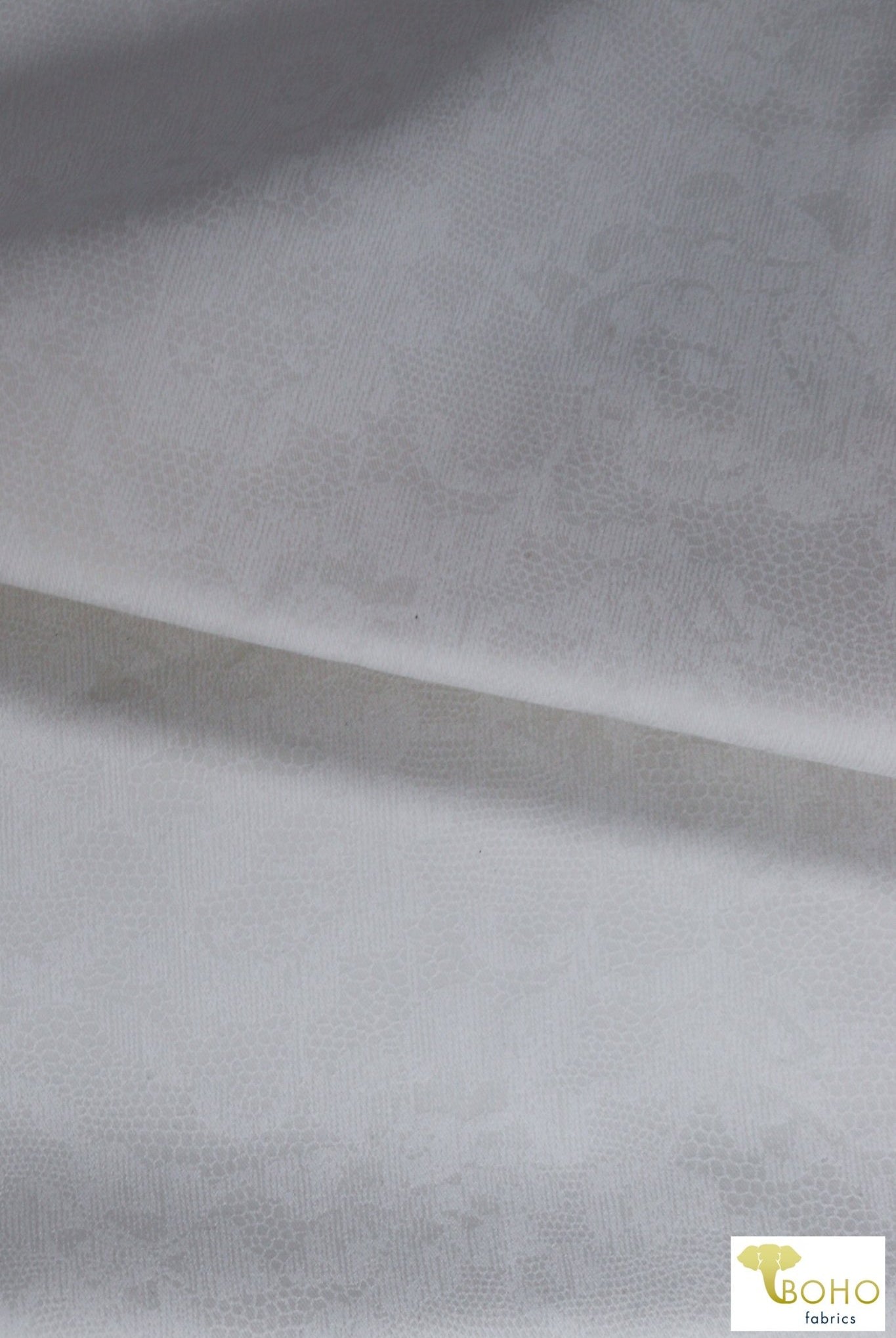 Floral White Snake, Woven. WVP-223 - Boho Fabrics