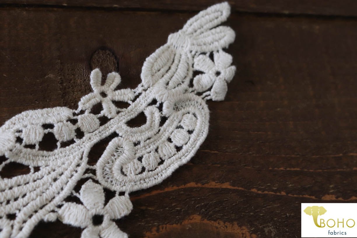 Flower Vine Ivory Applique. Style #FA-16 - Boho Fabrics
