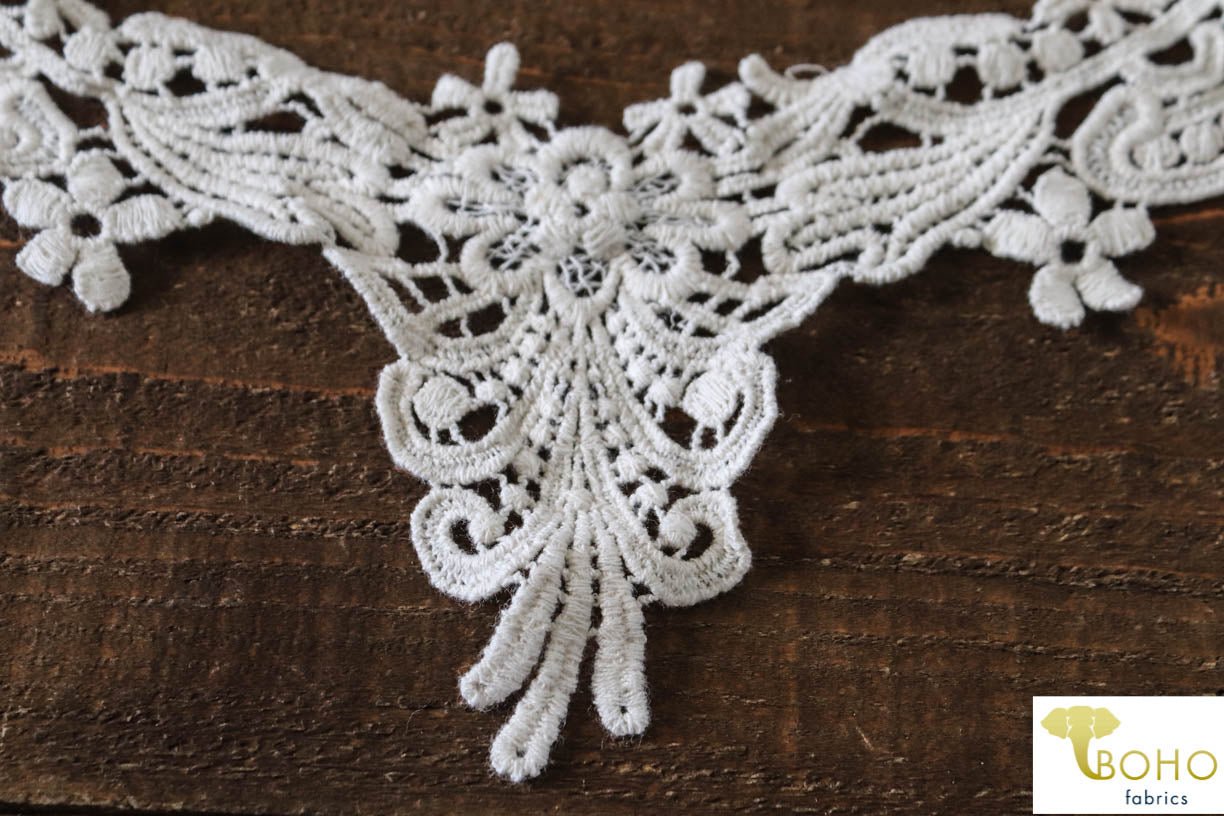 Flower Vine Ivory Applique. Style #FA-16 - Boho Fabrics