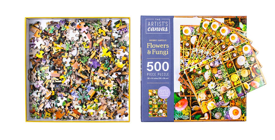 Flowers and Fungi Jigsaw Puzzle - Boho Fabrics - 