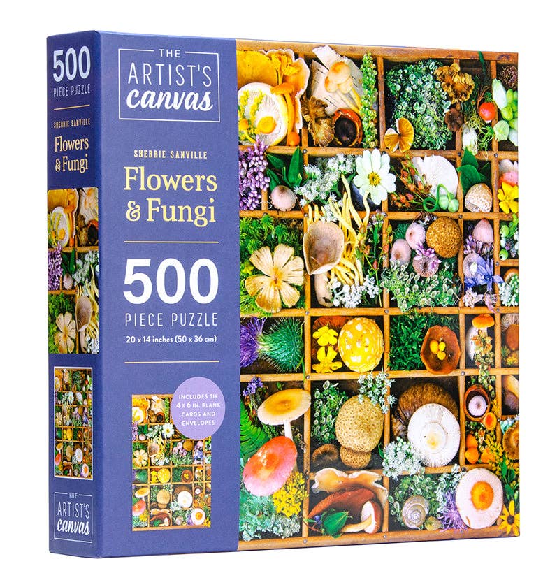 Flowers and Fungi Jigsaw Puzzle - Boho Fabrics - 