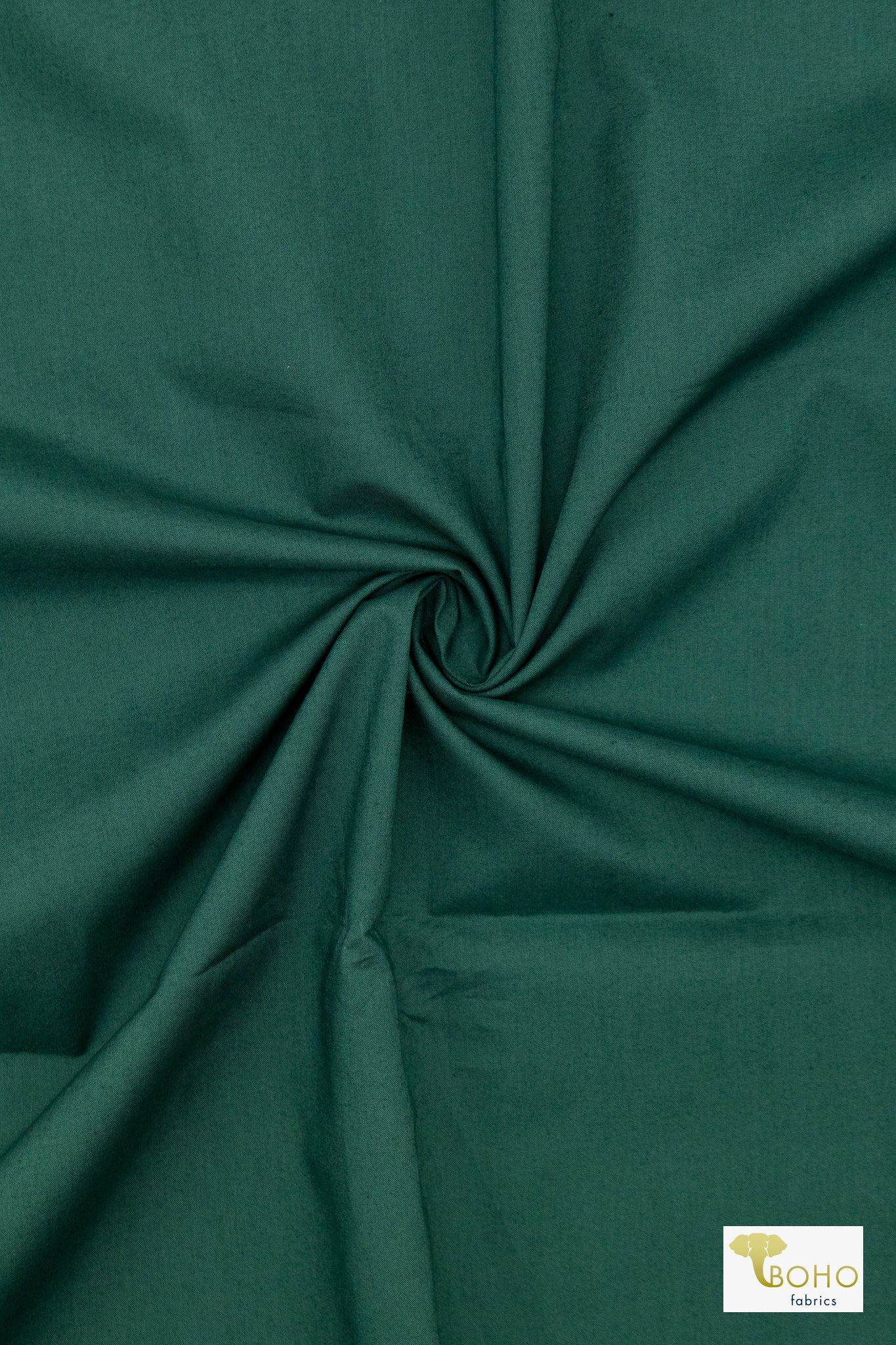 Forest Emerald Green, Cotton Sateen Woven Fabric - Boho Fabrics - Shirting, Woven