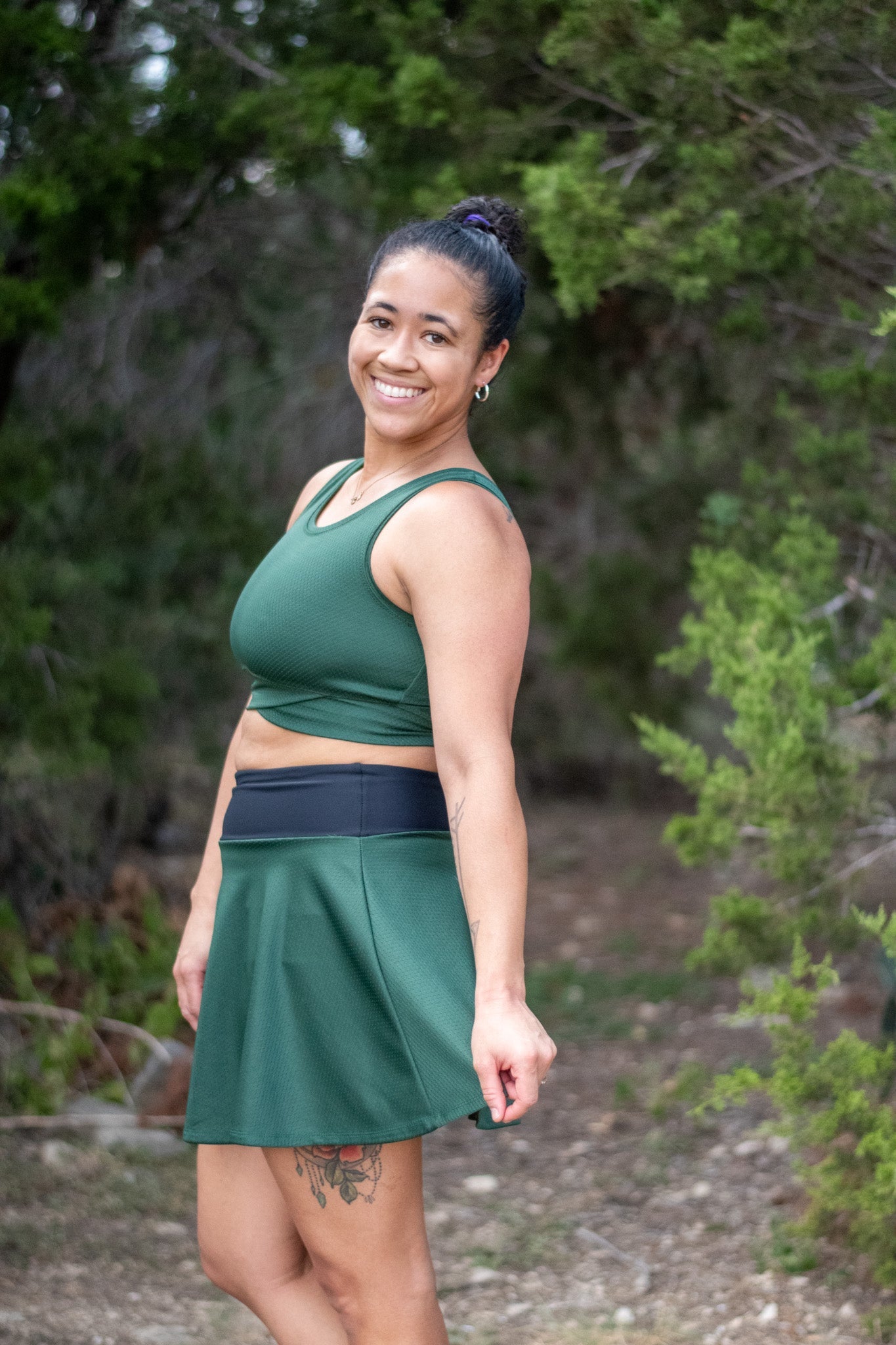 Forest Green, Flat Back Dimple, Athletic Mesh Fabric - Boho Fabrics - Athletic Knit Fabric