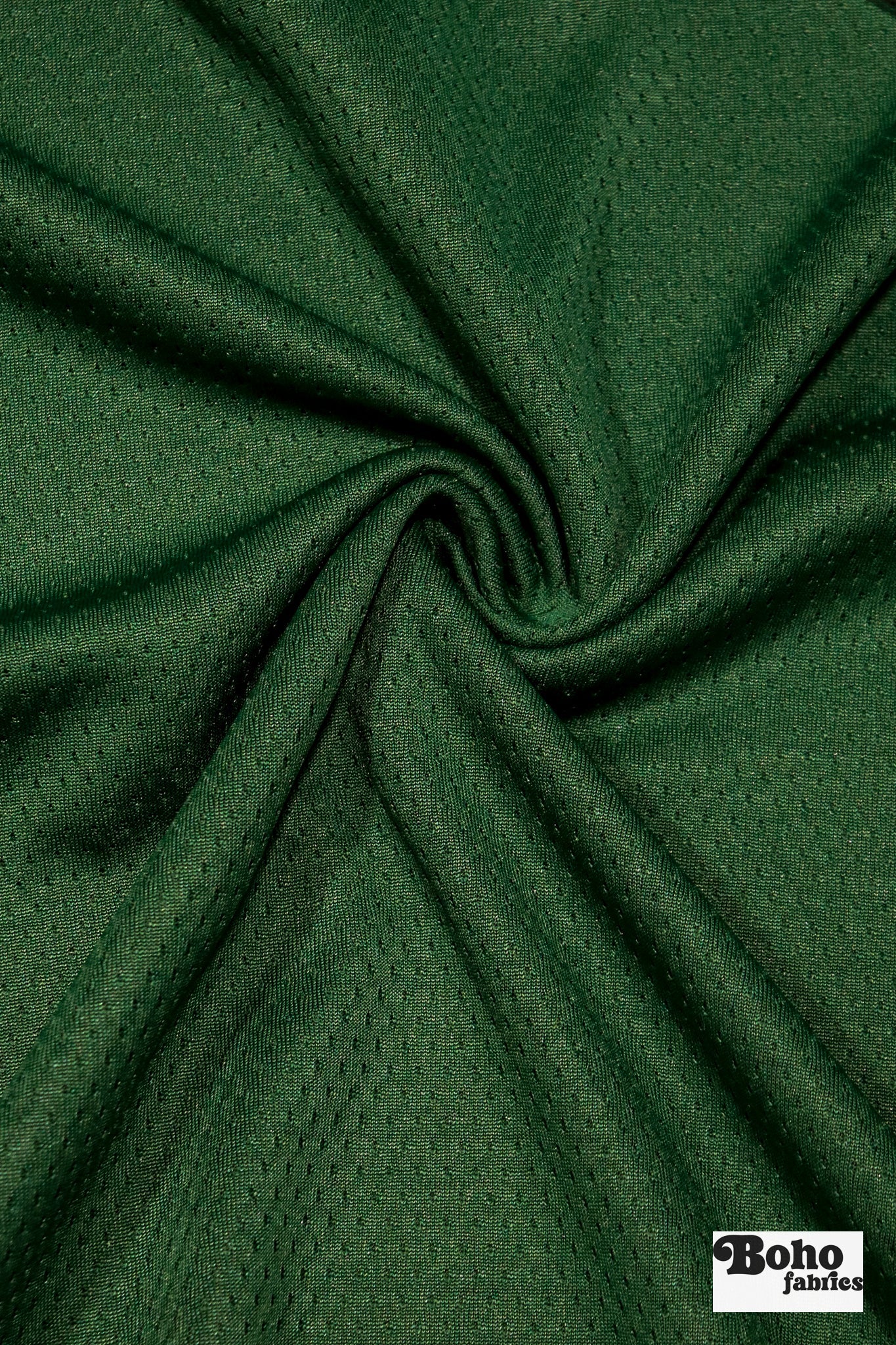 Forest Green, Flat Back Dimple, Athletic Mesh Fabric - Boho Fabrics - Athletic Knit Fabric
