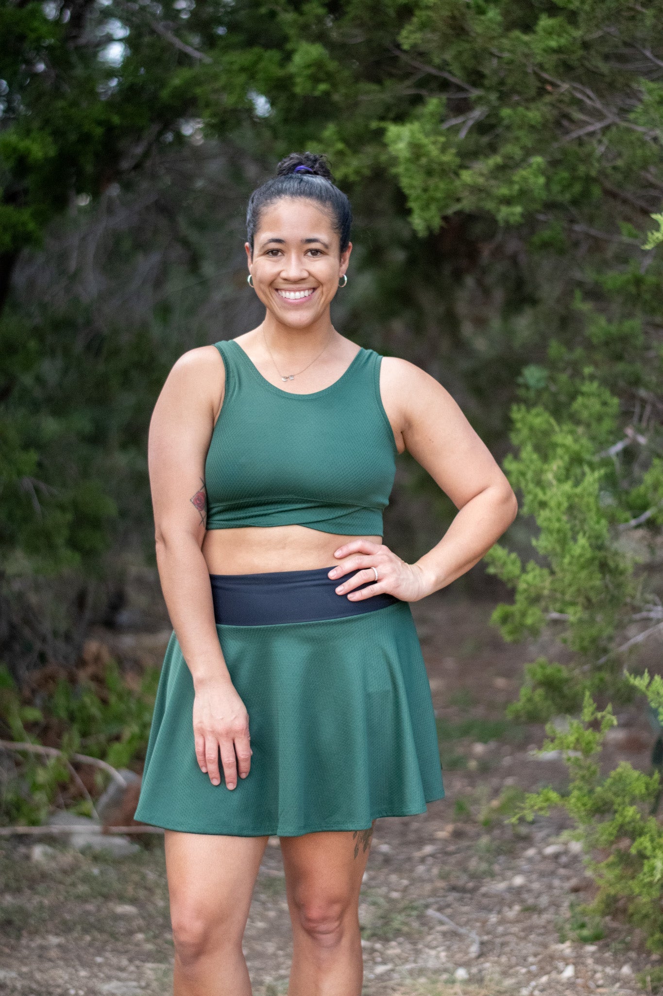 Forest Green, Flat Back Dimple, Athletic Mesh Fabric - Boho Fabrics - Athletic Knit Fabric