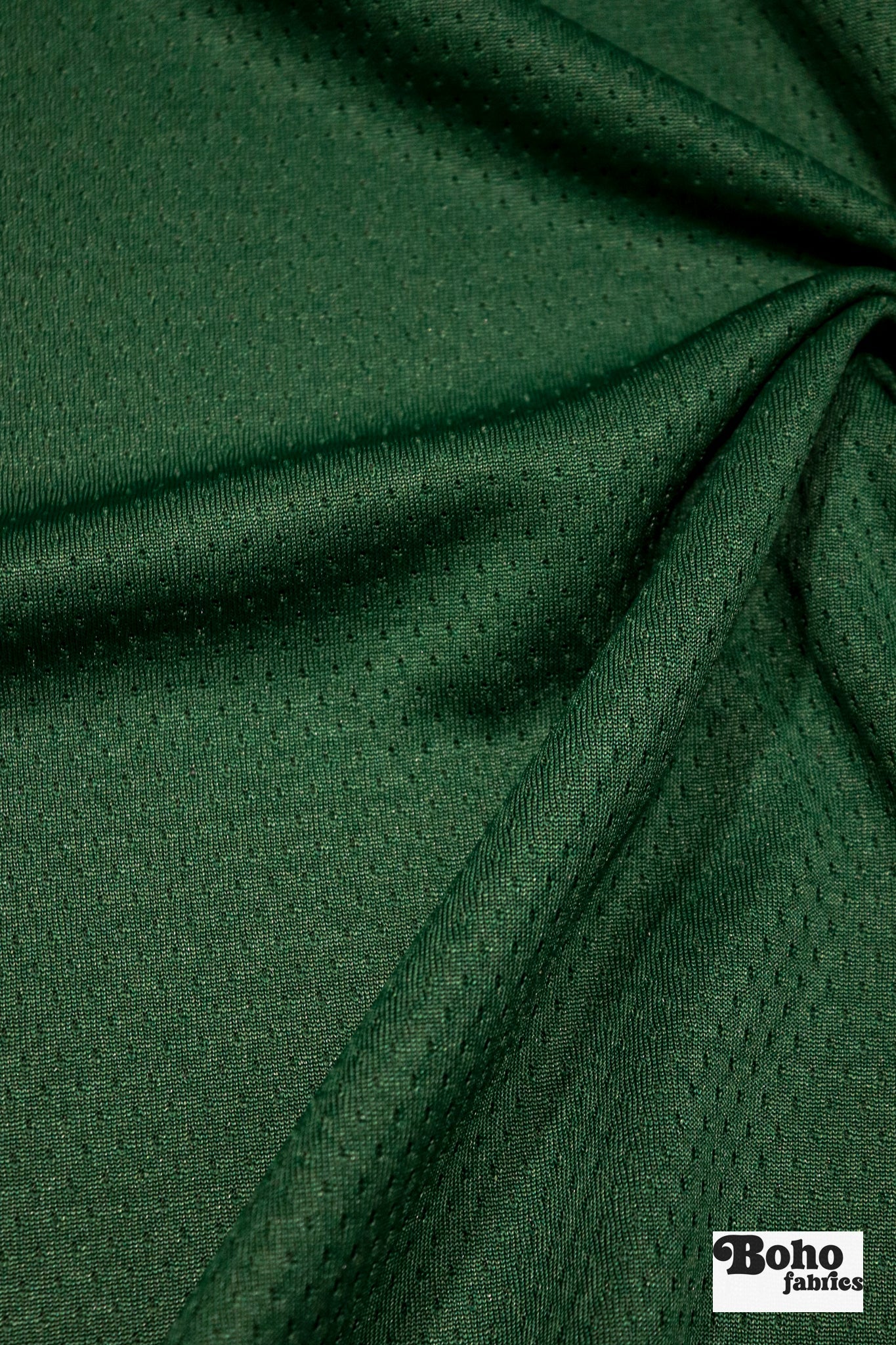 Forest Green, Flat Back Dimple, Athletic Mesh Fabric - Boho Fabrics - Athletic Knit Fabric