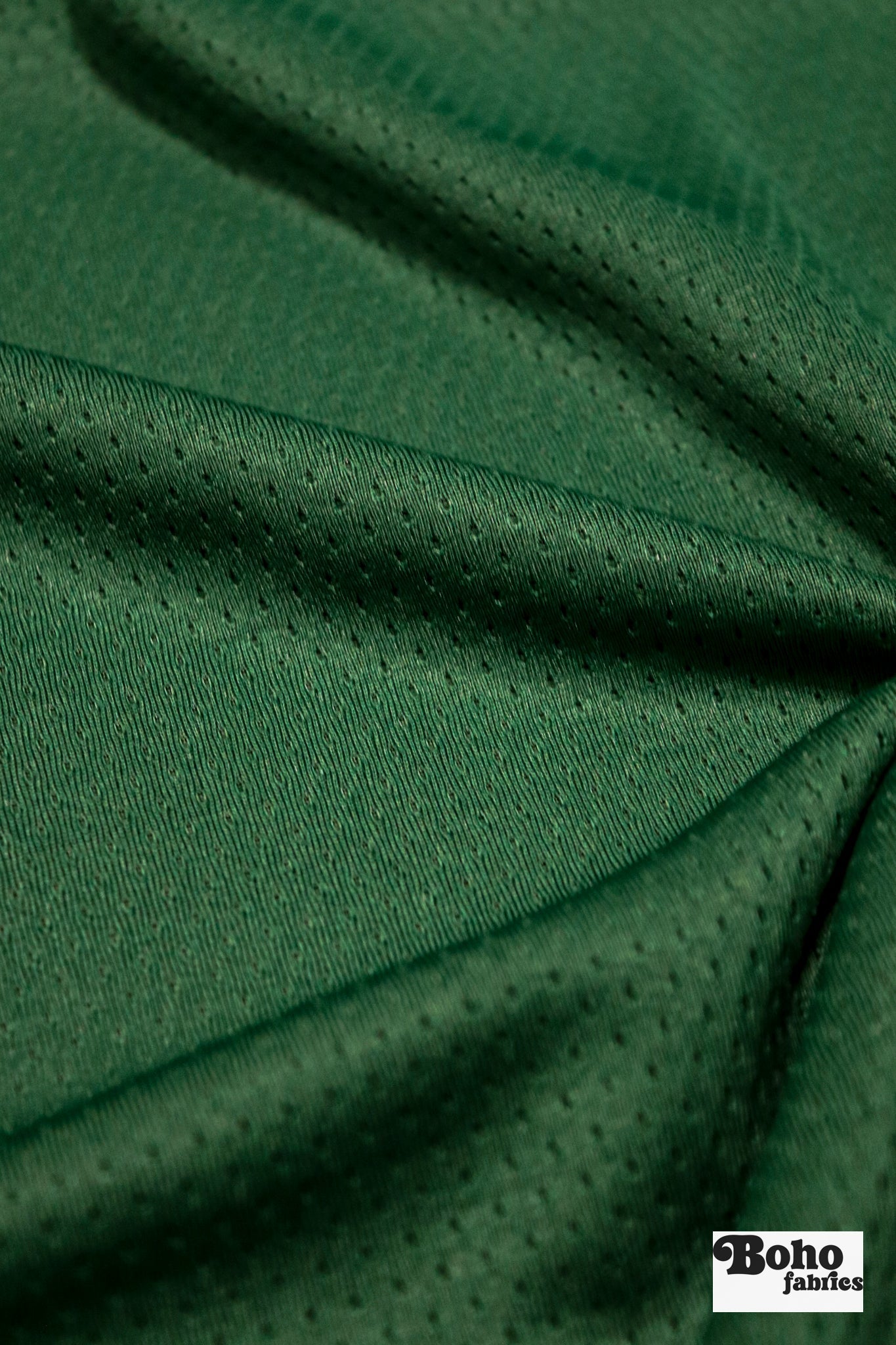 Forest Green, Flat Back Dimple, Athletic Mesh Fabric - Boho Fabrics - Athletic Knit Fabric