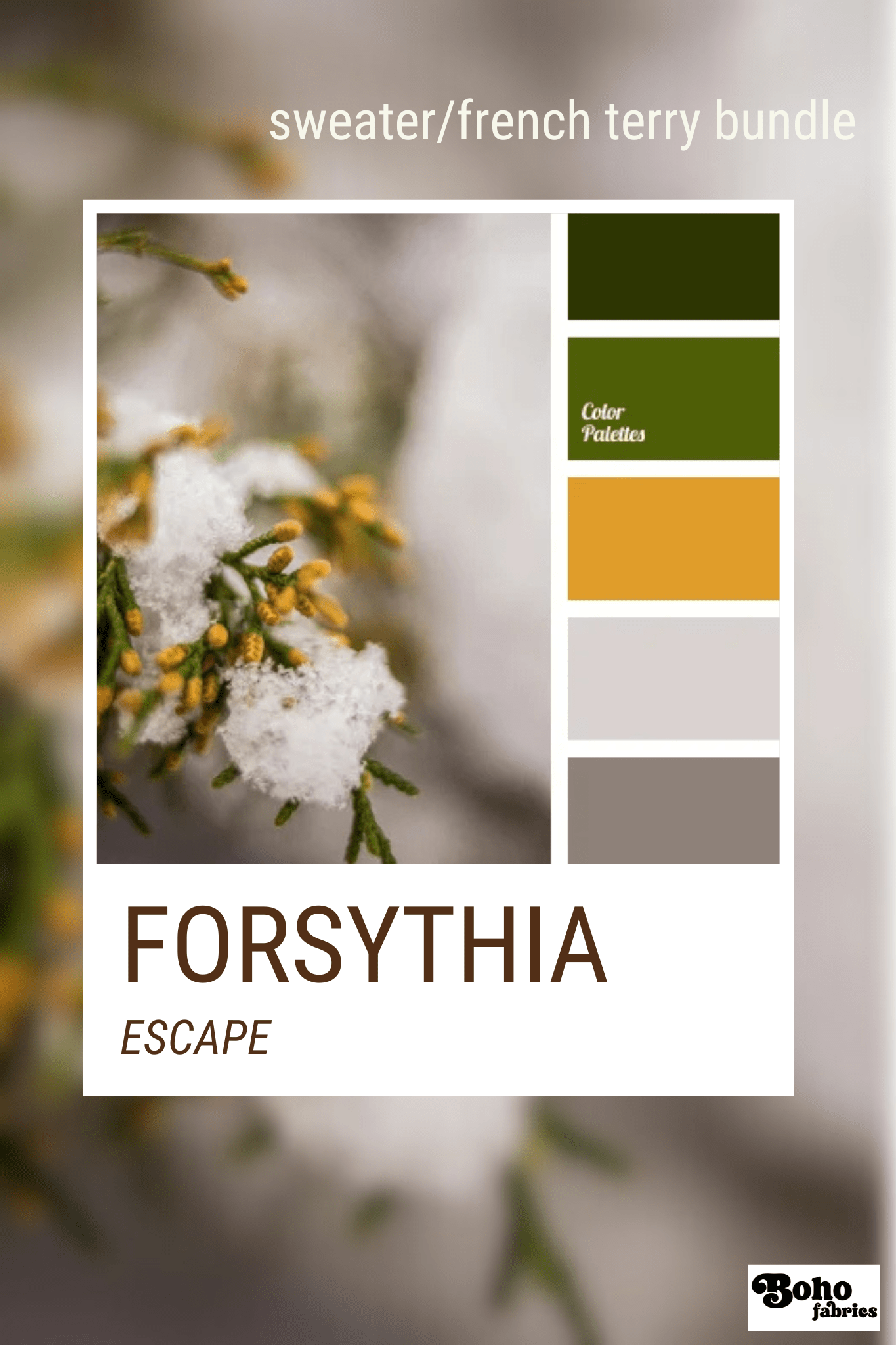 Forsythia Escape, Sweater/French Terry Knit Palette Bundle - Boho Fabrics - Fabric Bundles