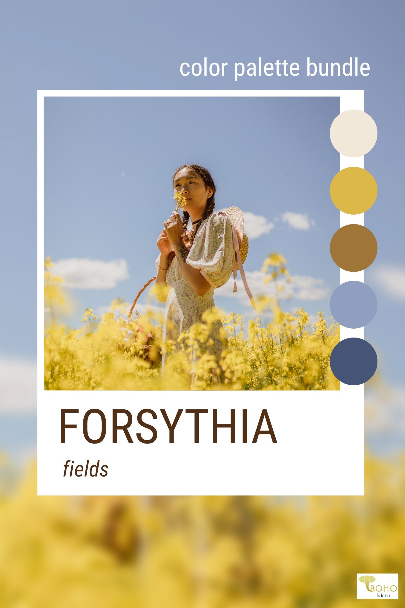 Forsythia Fields, Mystery Color Palette Box. - Boho Fabrics - Fabric Bundles