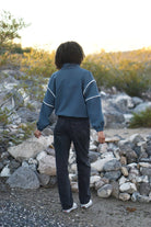 French Blue, Polartec Power Air. Insulating Eco - Friendly, Performance Knit Fabric - Boho Fabrics - Performance Fabrics