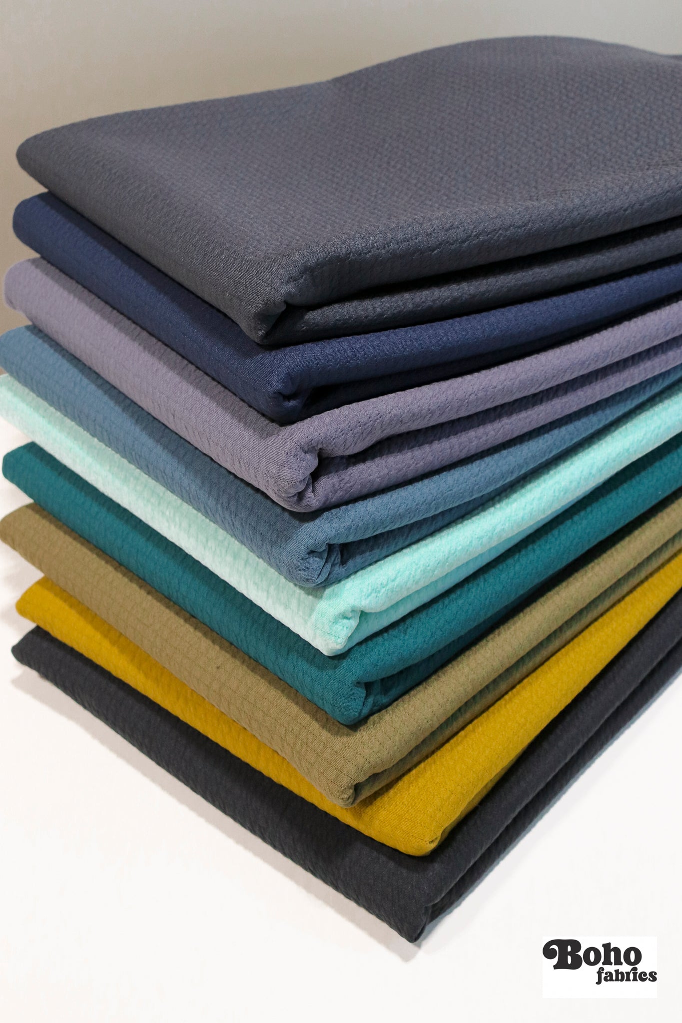 French Blue, Polartec Power Air. Insulating Eco - Friendly, Performance Knit Fabric - Boho Fabrics - Performance Fabrics