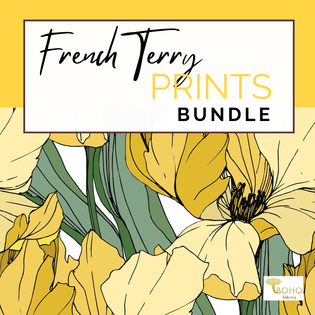 French Terry Prints Fabric Bundle - ALL PRINTS! - Boho Fabrics