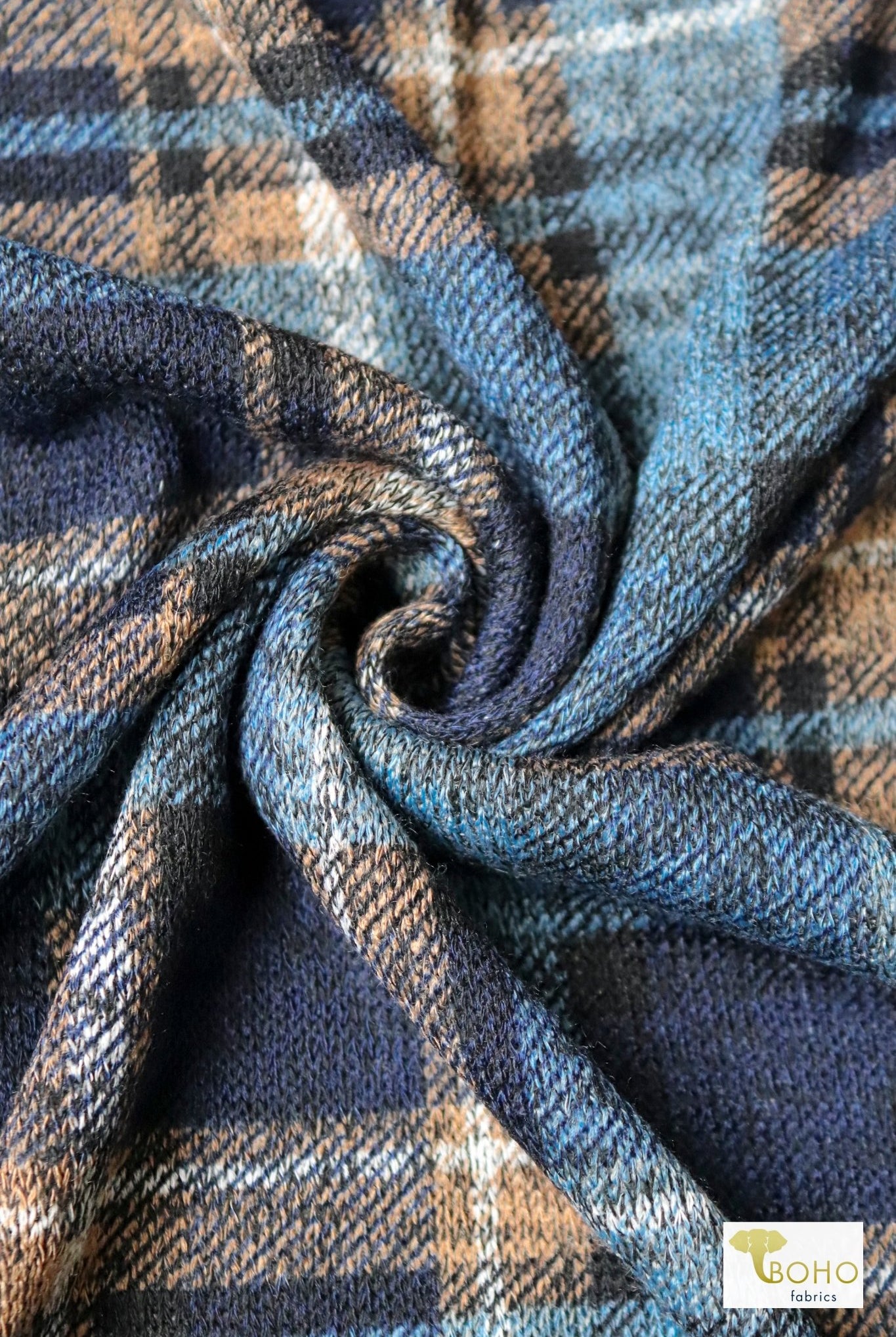 Frost Plaid, Printed Sweater Knit Fabric - Boho Fabrics