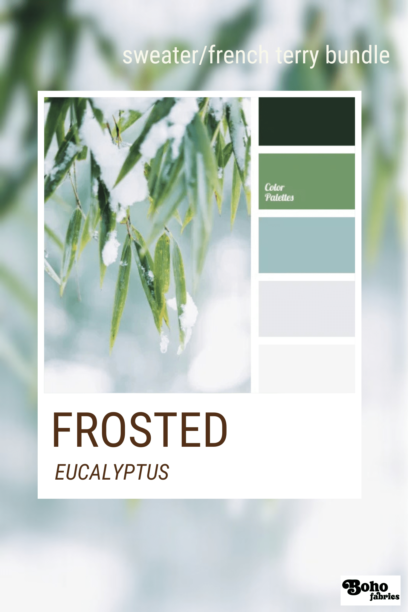 Frosted Eucalyptus, Sweater/French Terry Knit Palette Bundle - Boho Fabrics - Fabric Bundles