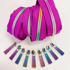 Fuchsia & Rainbow Zipper Pack - Boho Fabrics - Zippers