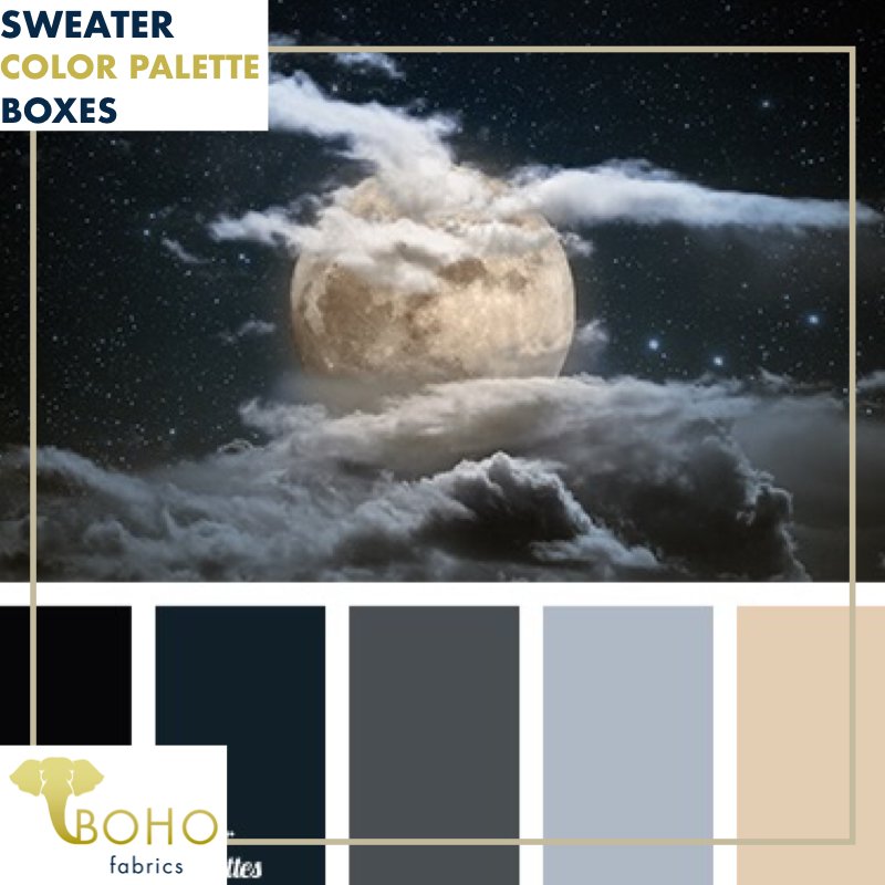 "Full Moon" Sweater/French Terry Knit Palette Bundle - Boho Fabrics