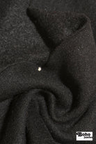 Fuzzy Wuzzy, Black Wool Knit Fabric - Boho Fabrics - Wool Knit