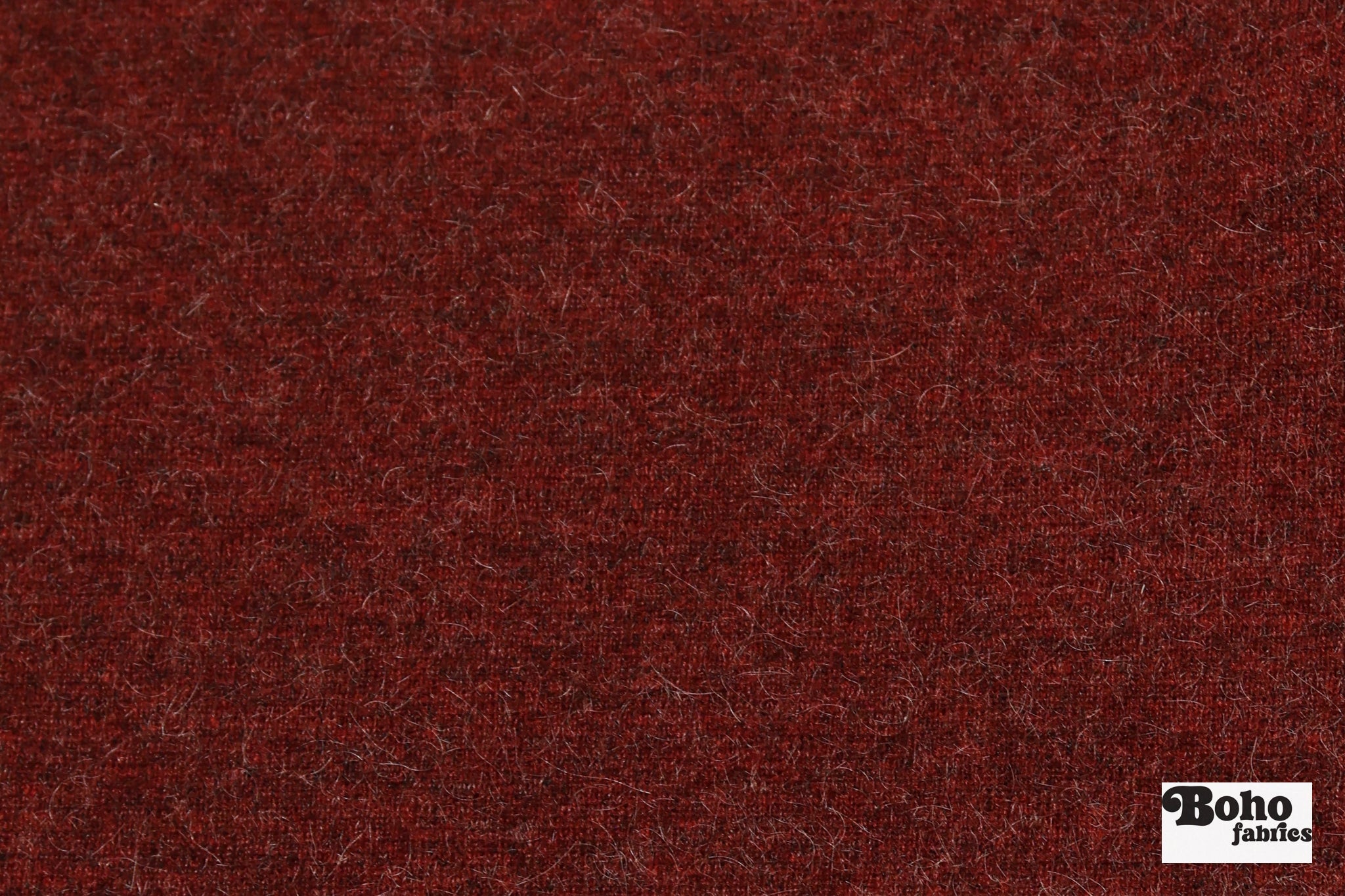 Fuzzy Wuzzy, Red Wool Knit Fabric - Boho Fabrics - Wool Knit
