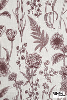 Garden Medley in Plum Linen-Look Canvas Woven Fabric - Boho Fabrics - Home Dec. & Upholstery Fabric