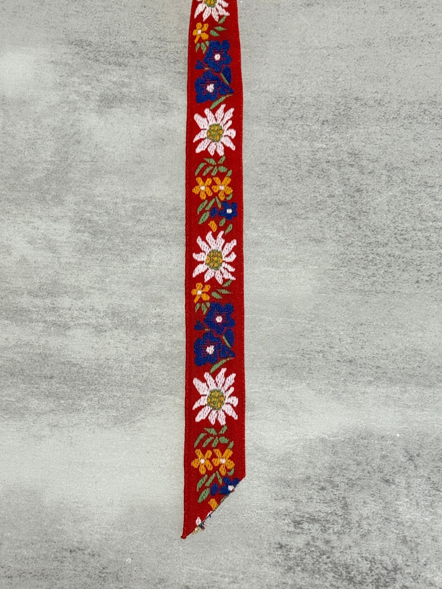 Garden Party in Red, 0.875” Vintage Jacquard Woven Trim. Trim - 174 - Boho Fabrics - Trims
