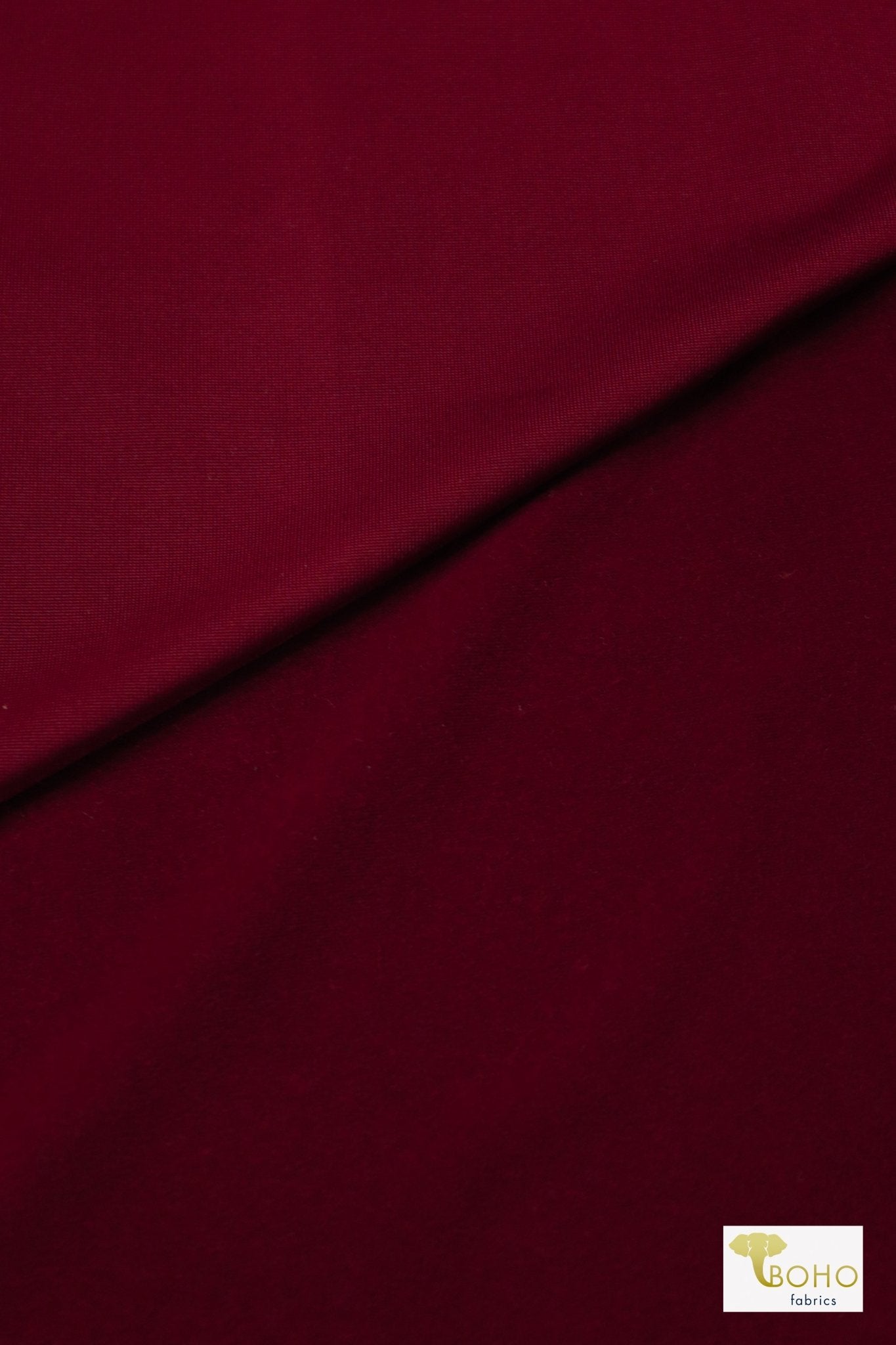 Garnet Red, Brushed Backed Knit, Brushed Poly Knit - Boho Fabrics
