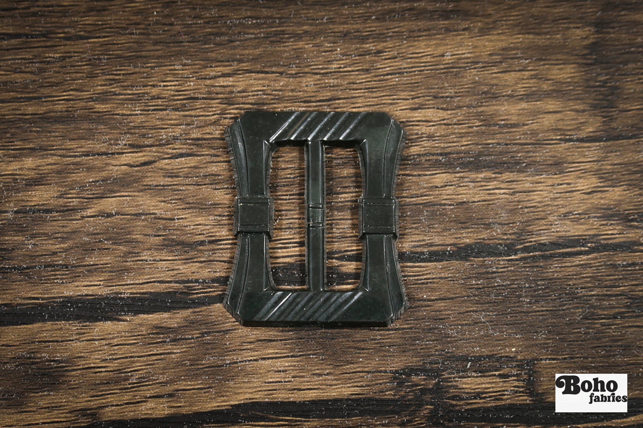 Gastby Tie – 1930s Art Deco Casein Belt & Scarf Slide Buckle | Black - Boho Fabrics - Buckles & Slides