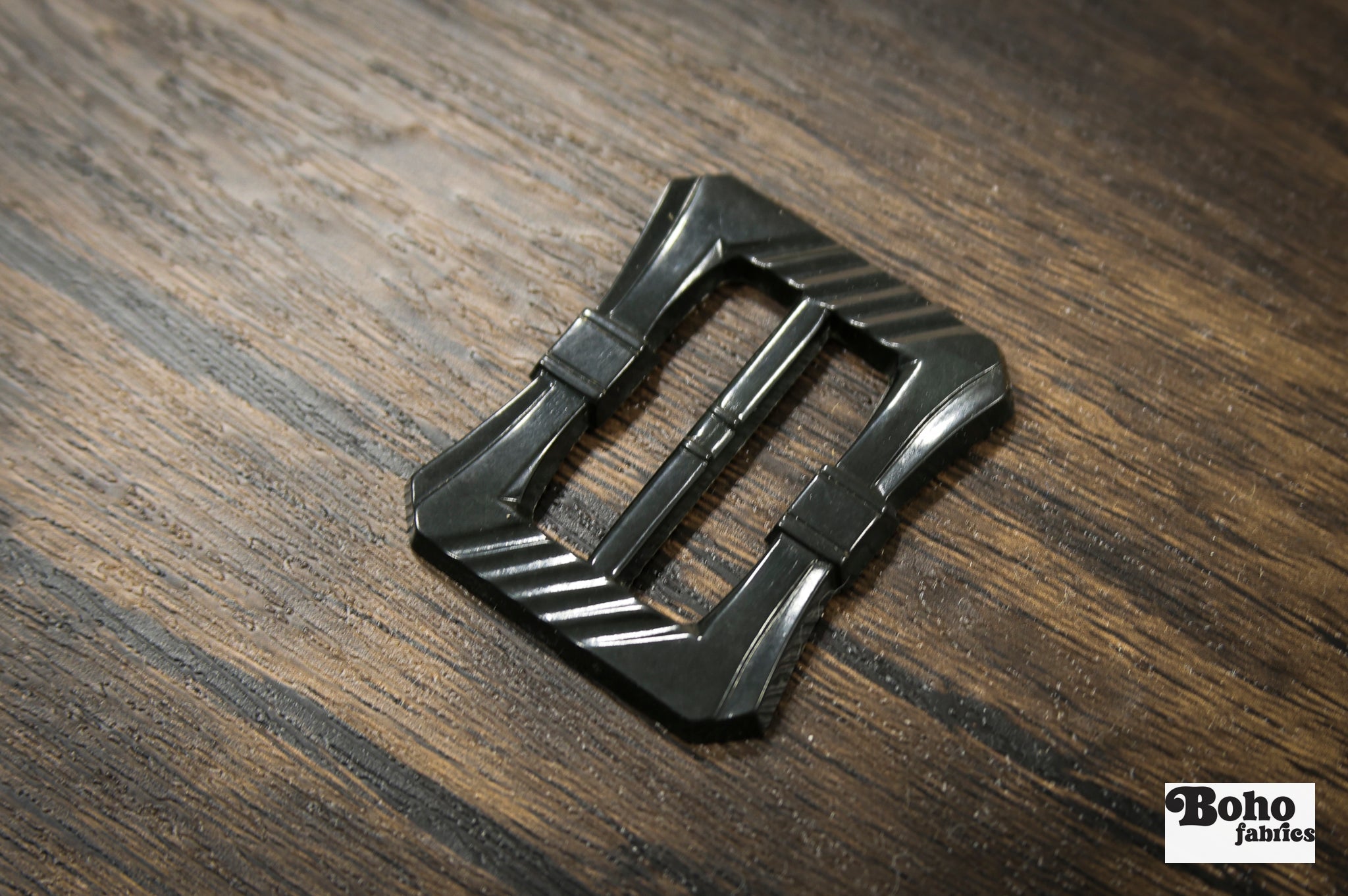 Gastby Tie – 1930s Art Deco Casein Belt & Scarf Slide Buckle | Black - Boho Fabrics - Buckles & Slides