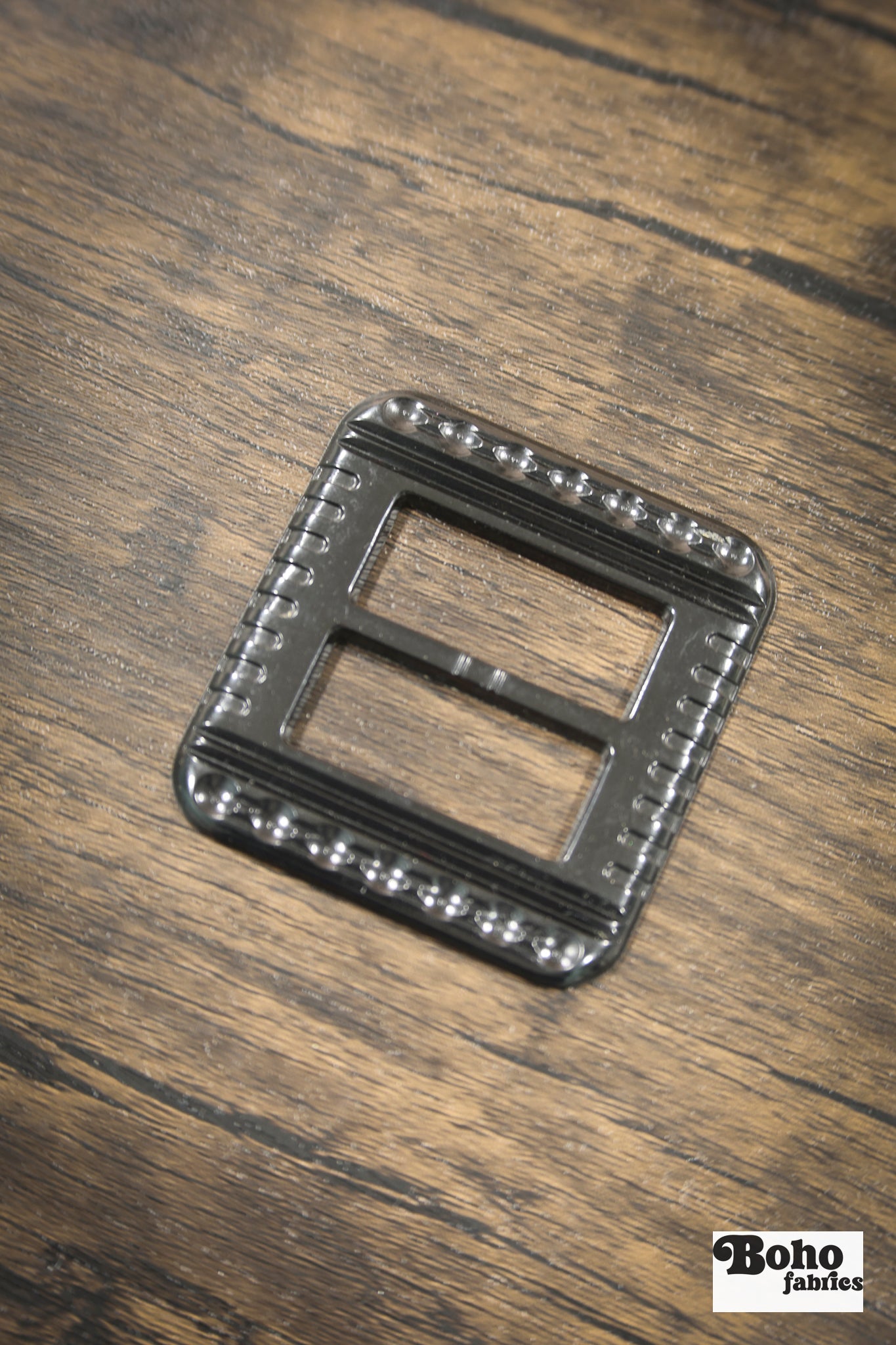 Geometric Muse – 1930s Art Deco Casein Belt & Scarf Slide Buckle | Black - Boho Fabrics - Buckles & Slides
