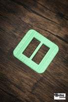 Geometric Muse – 1930s Art Deco Casein Belt & Scarf Slide Buckle | Green - Boho Fabrics - Buckles & Slides