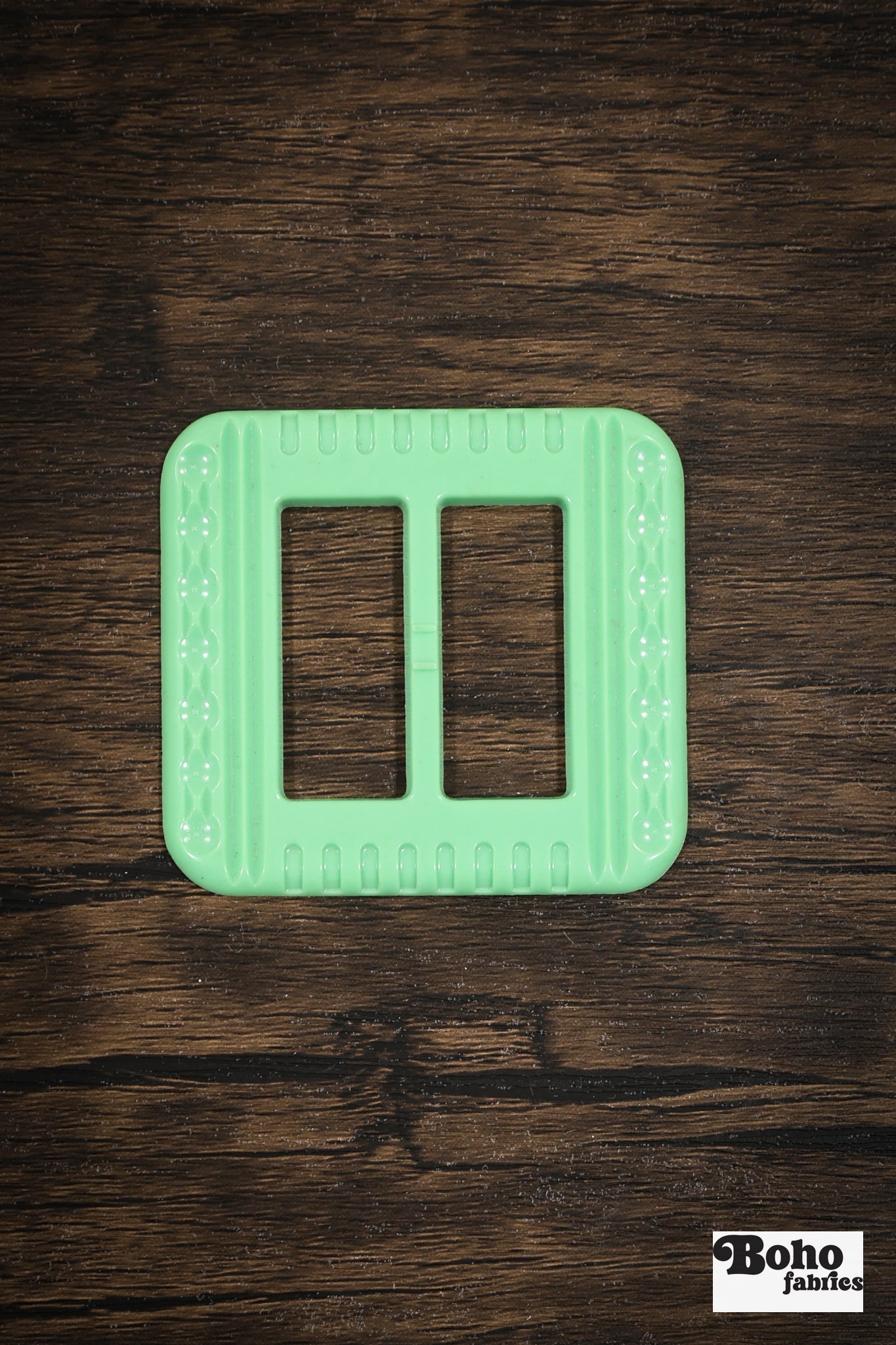 Geometric Muse – 1930s Art Deco Casein Belt & Scarf Slide Buckle | Green - Boho Fabrics - Buckles & Slides