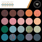 Geometry Canvas Jade RS5178 21L Ruby Star1 - Boho Fabrics - Canvas Fabric