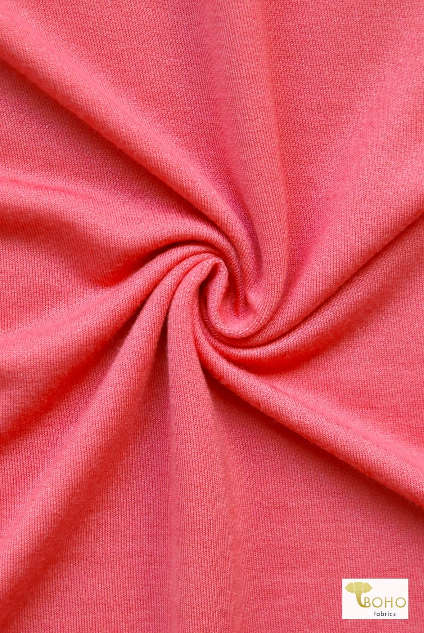 Geranium Pink, Baby French Terry Knit Fabric - Boho Fabrics - French Terry Solid Knit