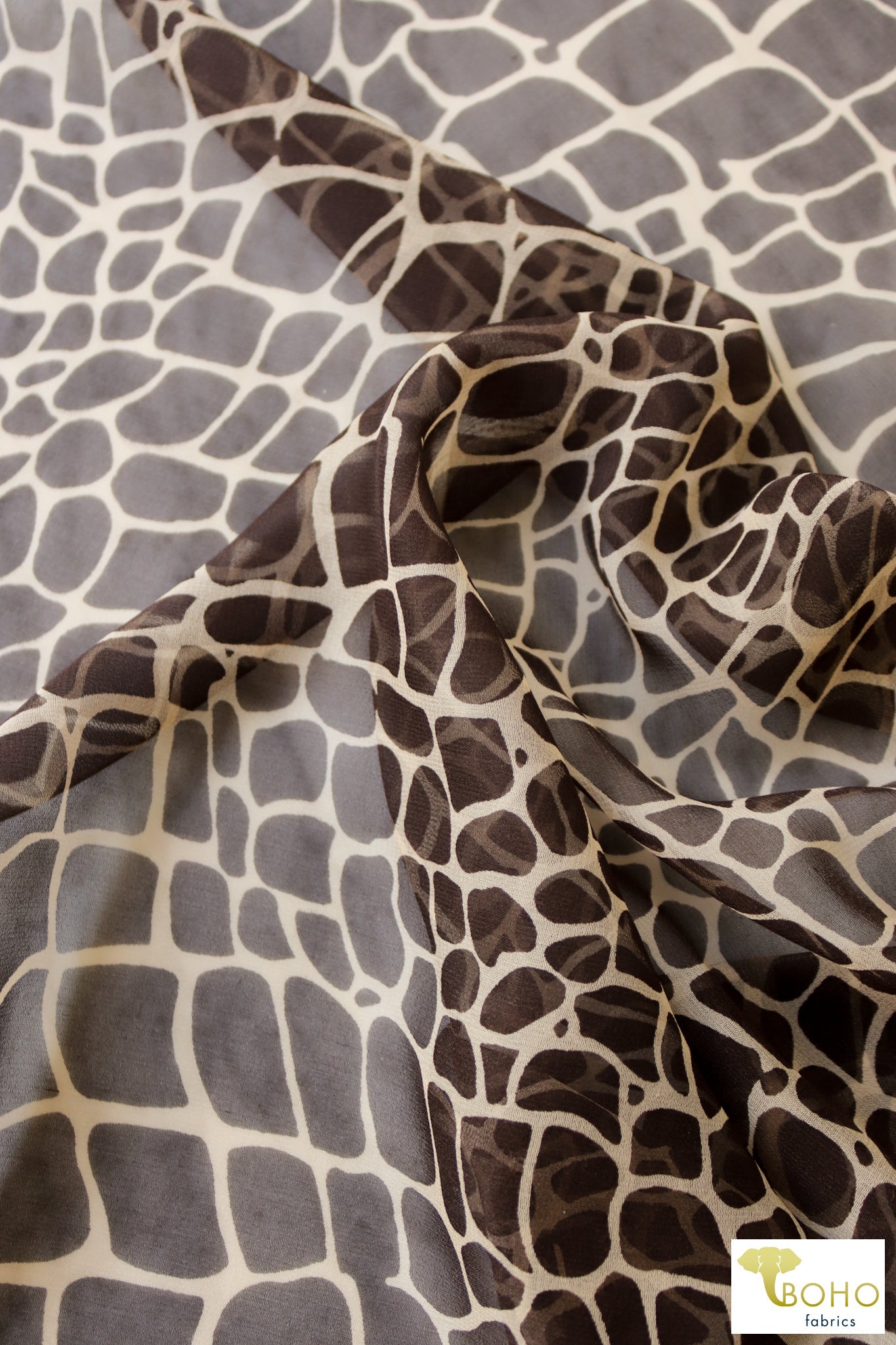 Giraffe Print Silk Chiffon Woven. SILK-129 - Boho Fabrics