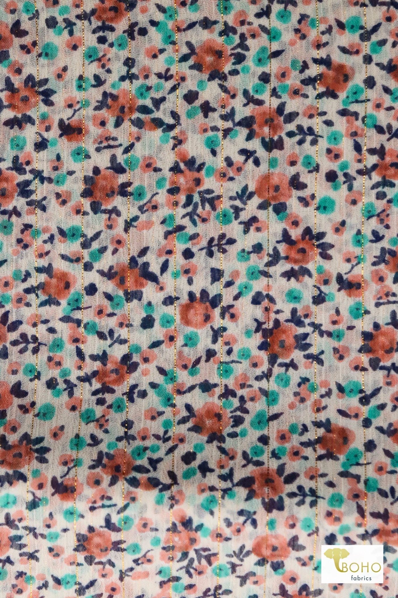 Gleaming Garden, Chiffon Woven Fabric - Boho Fabrics - Chiffon, Woven