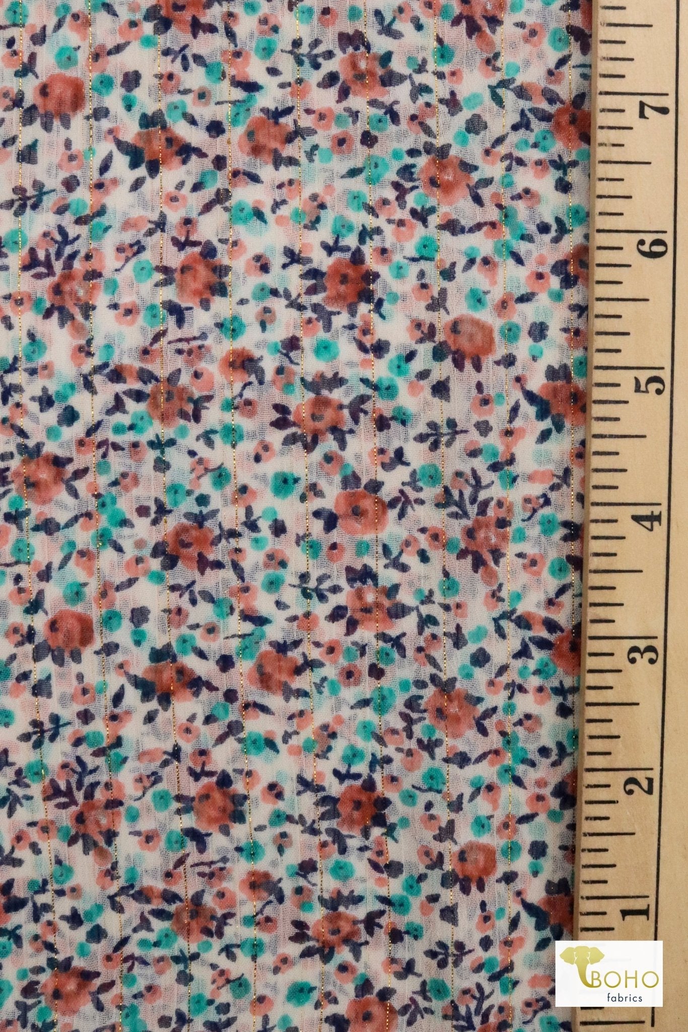 Gleaming Garden, Chiffon Woven Fabric - Boho Fabrics - Chiffon, Woven