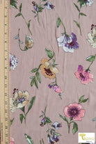 Gloxinia Florals on Pale Desert Rose, Woven. WVP-218 - Boho Fabrics