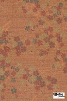 Gold & Crimson Floating Blossoms Jacquard Woven Fabric - Boho Fabrics - Jacquard, Woven